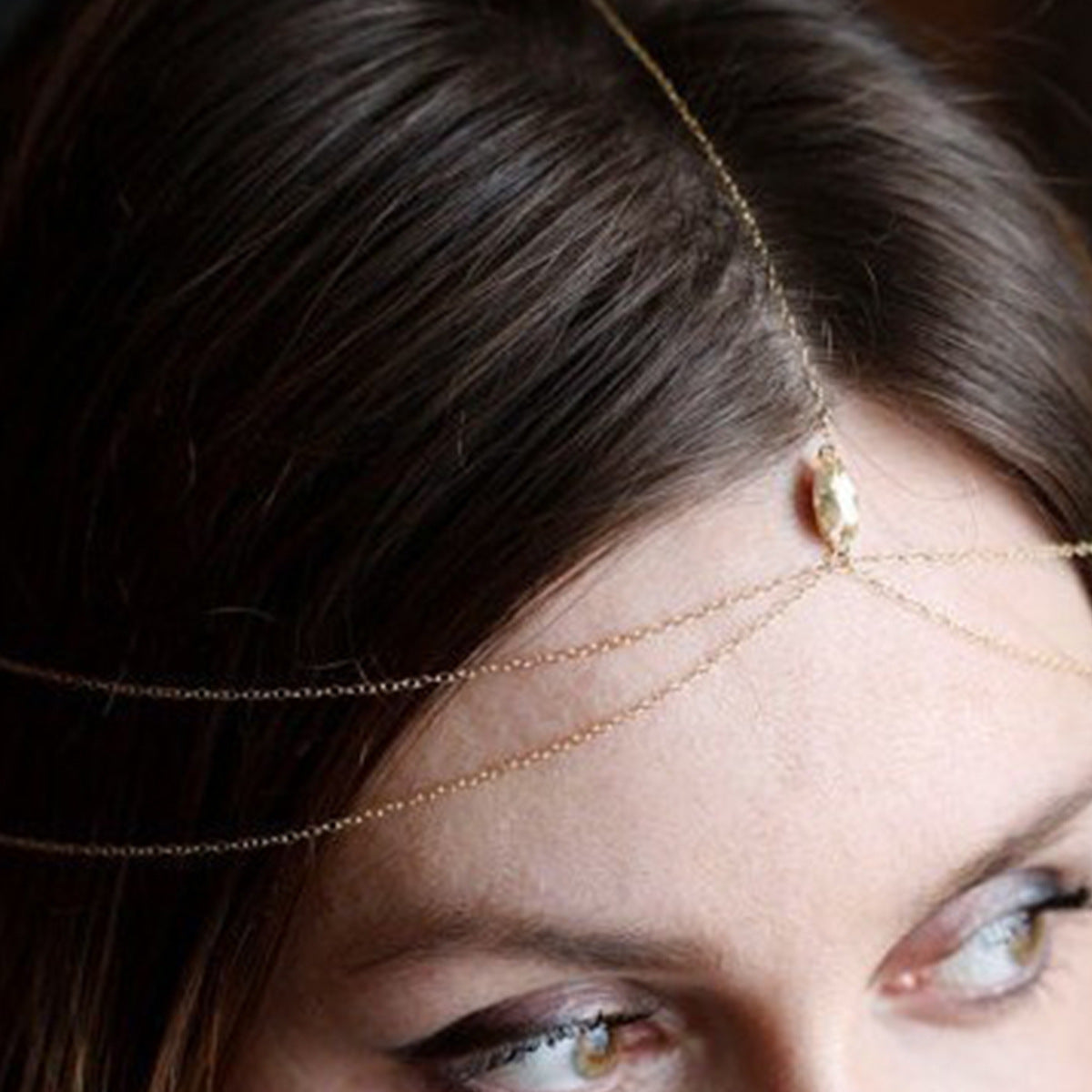 Bohemian Crystal Fashion Bridal Hair Chain Jewelry