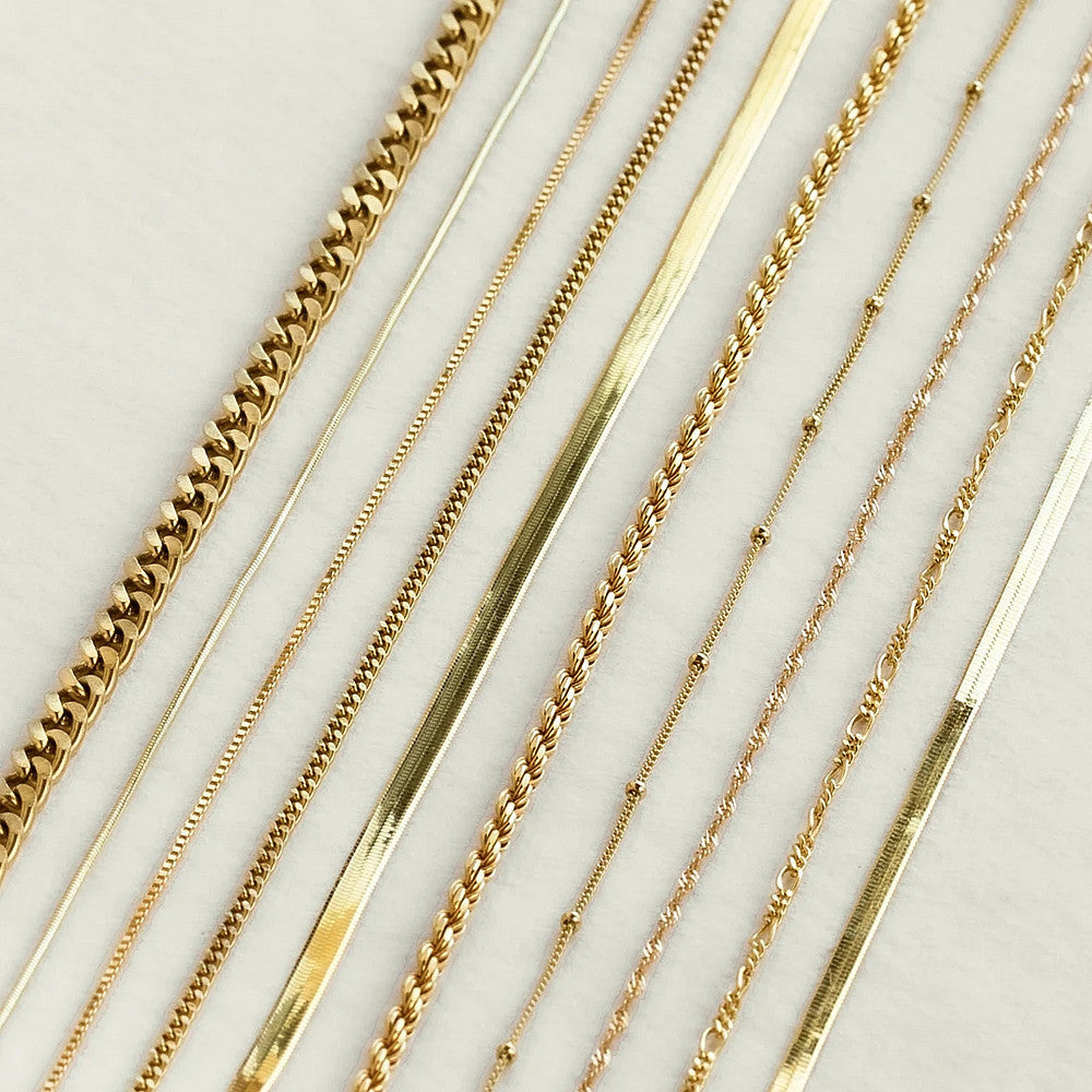 Four Layered Bead Chain Necklaces Women