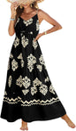Summer Dress Casual Women's Bohemian Sleeveless Print Long Layered Long Dress Beach Dress