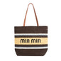 Summer Colorful Stripe Woven Bag – Women’s Handheld Tote, Casual Vacation Shoulder Purse