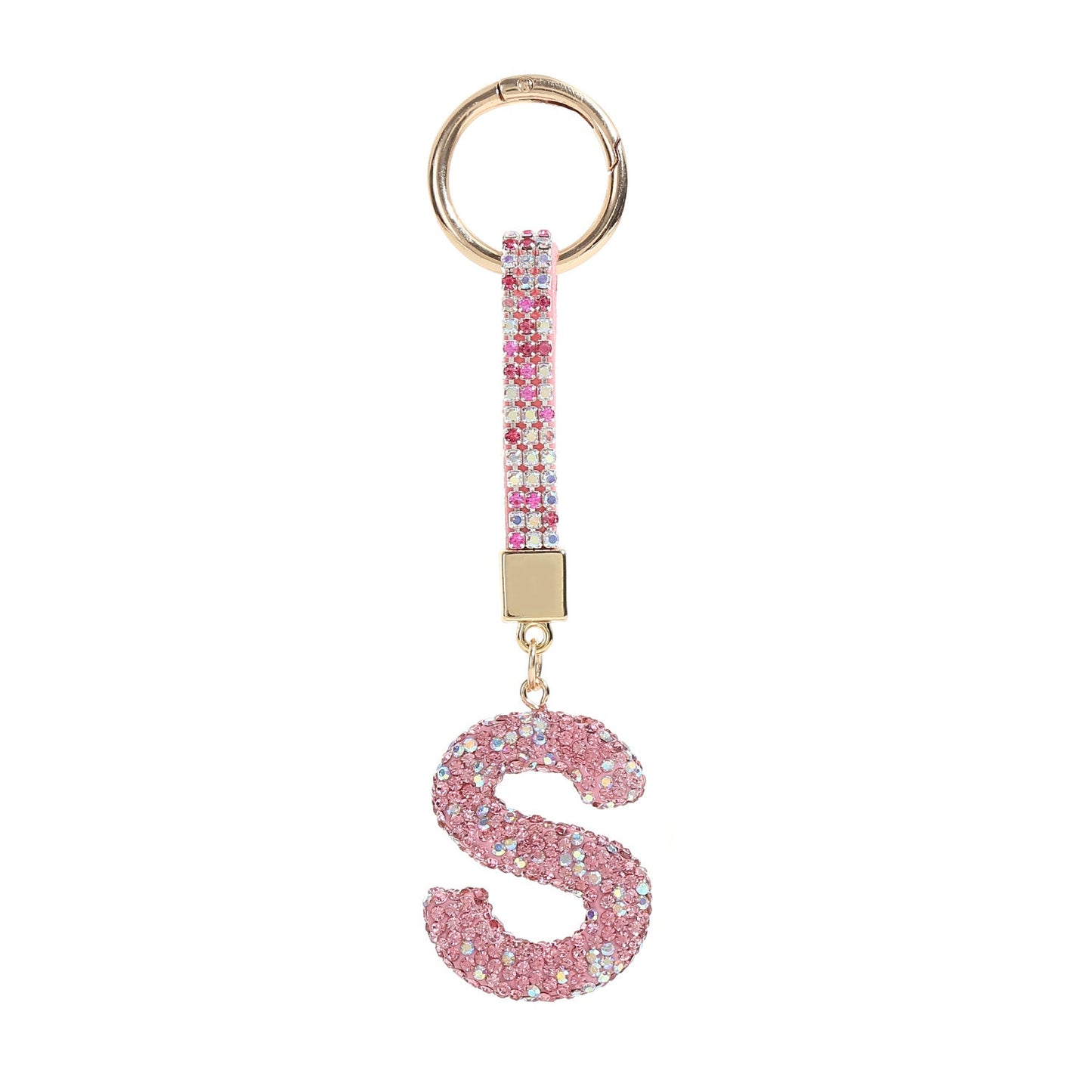 Home Fashion Simple Full Diamond Letter S Keychain