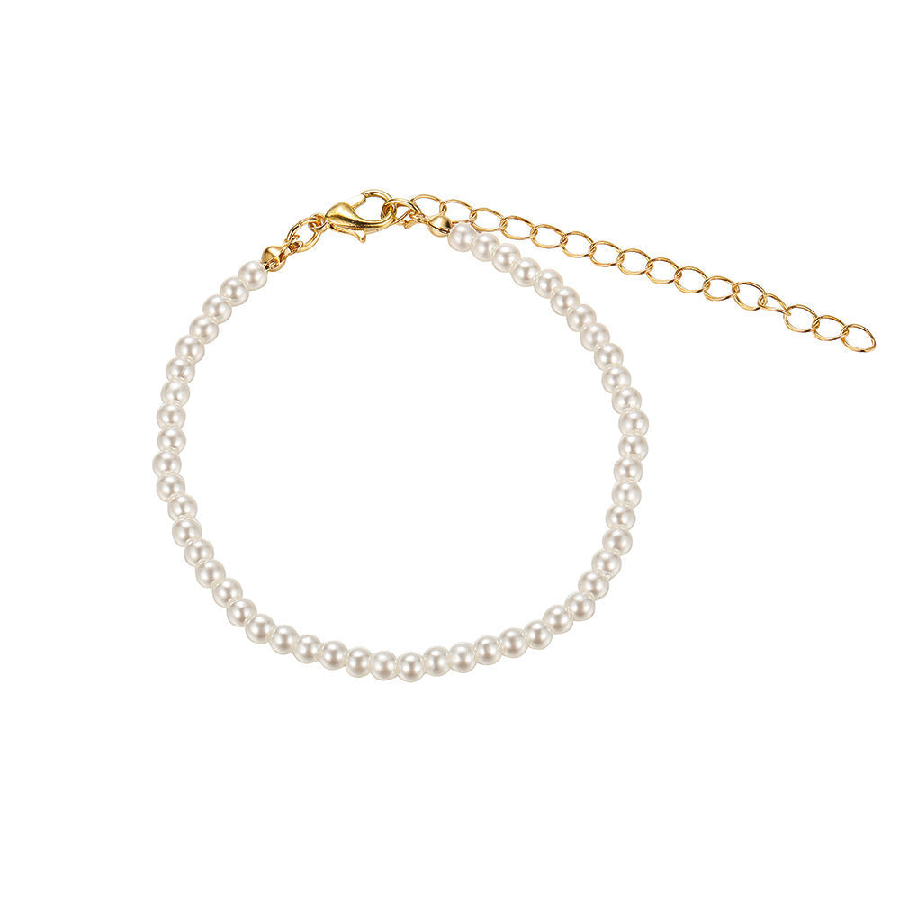 Elegant White Imitation Pearls Necklace Choker Women