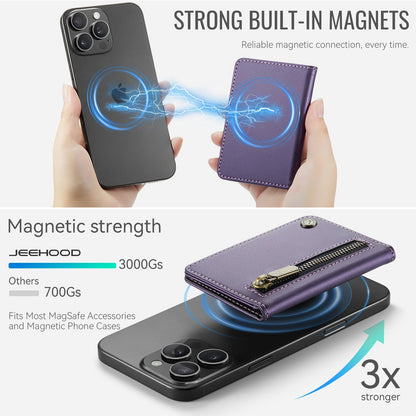 Magsafe ring magnetic card case  for iPhone17 card anti-theft brush 16/15/14/13 zipper change bag Wallet Magnetic Card Holder RFID Blocking, PU Leather Minimalist Phone Wallet Compatible with MagSafe Phones