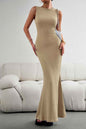 Sleeveless Tights Fashion Elegant Women's Slim Fit Women's Sleeveless Pleated Maxi Dress