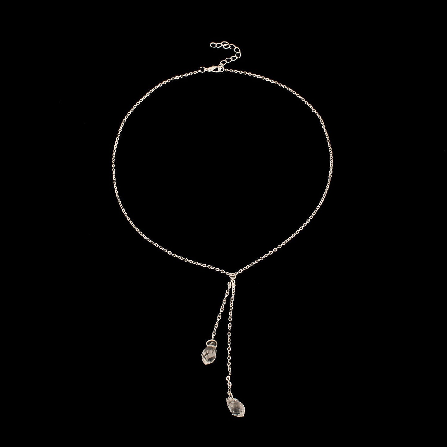 Long Sweater Crystal Fashion Necklace