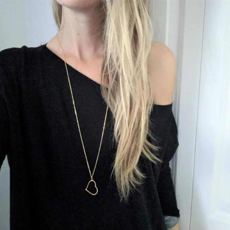 Hollow Heart Pendant Necklace