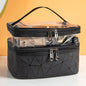 Multifunctional double-layer cosmetic bag, transparent storage bag, travel portable tote bag, large-capacity waterproof toilet bag
