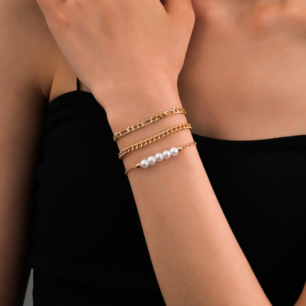 Pearl Layer Chain Bracelet