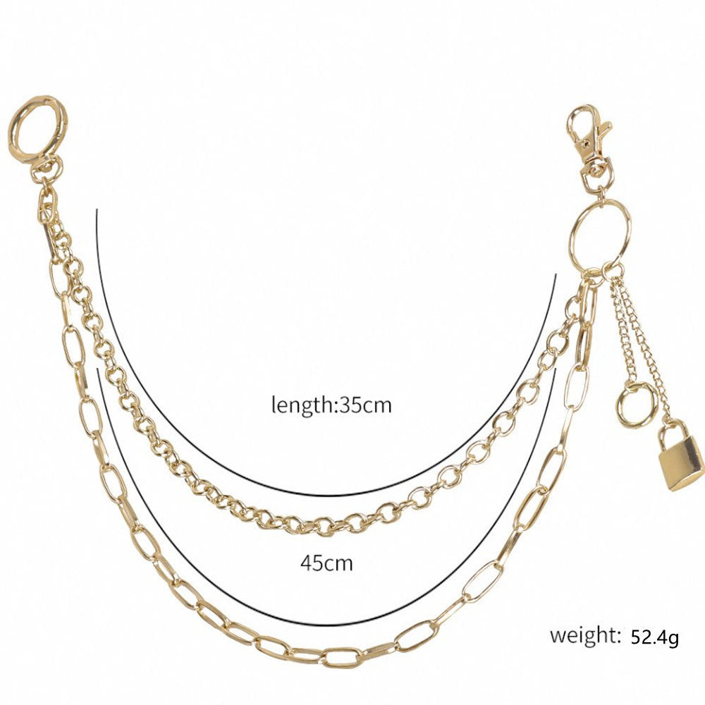 Hip Hop Punk Hollow Out Lock Pendant Chain