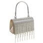 GlitteringTassel Rhinestone Small Square Bag Evening Dinner Bag Party Bag Metal Tote Bag Cosmetic Bag