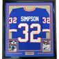 Framed Autographed/Signed OJ O.J. Simpson 35x39 Buffalo Blue Football Jersey JSA COA