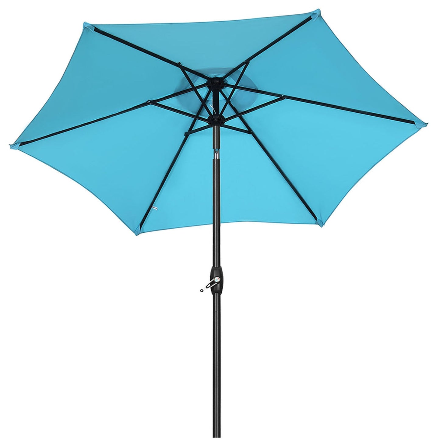Ainfox 9ft Patio Umbrella with Push Button Tilt and Crank, Outdoor Sunshade Canopy, Waterproof and UV-Proof, Coffee