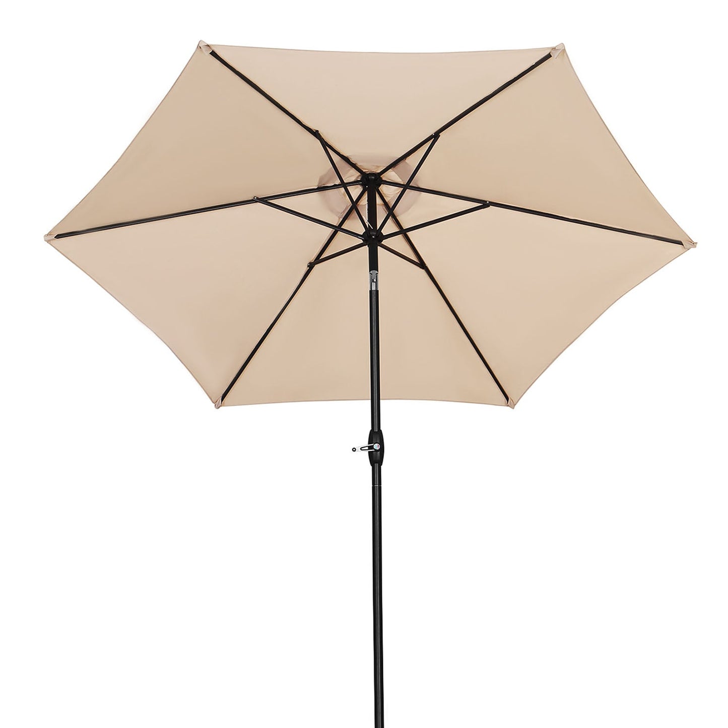 Ainfox 9ft Patio Umbrella with Push Button Tilt and Crank, Outdoor Sunshade Canopy, Waterproof and UV-Proof, Coffee