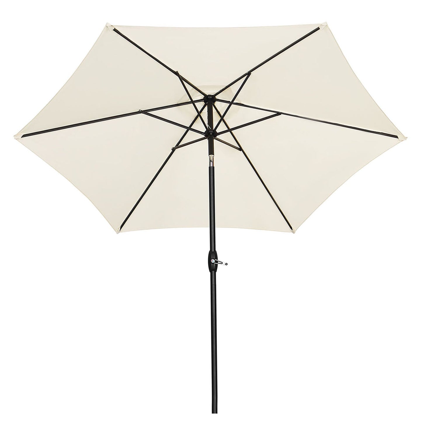 Ainfox 9ft Patio Umbrella with Push Button Tilt and Crank, Outdoor Sunshade Canopy, Waterproof and UV-Proof, Coffee