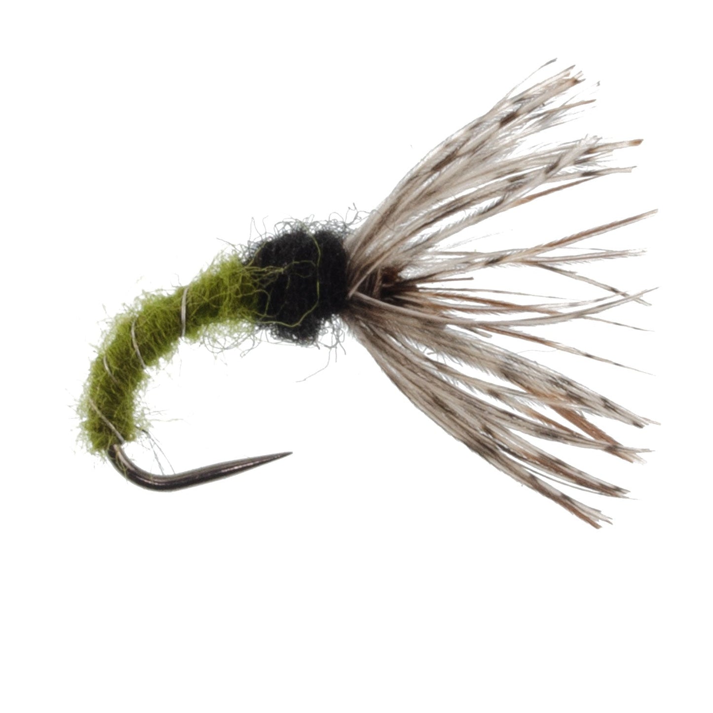3 Pack Olive Zebra Sakasa Kebari - Tenkara Flies - Size 14