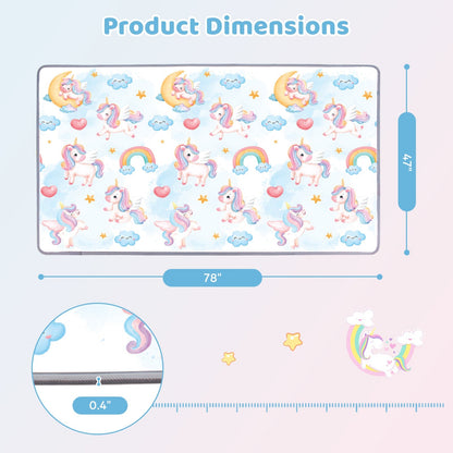 One-Piece Reversible Roll Up Soft Foam Activity Mat for Toddlers