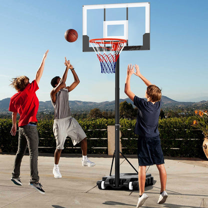 3.3-7 Feet Portable Adjustable Outdoor Kids Basketball Hoop Goal System