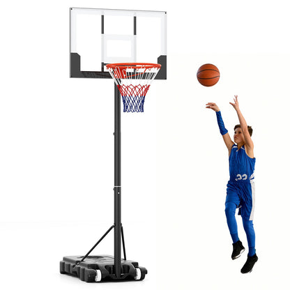 3.3-7 Feet Portable Adjustable Outdoor Kids Basketball Hoop Goal System