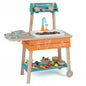 Outdoor Kids Play Kitchen Set Wooden Toy Kitchen Playset with Removable Sink