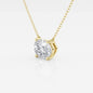 1.00 Ctw Oval Lab Grown Diamond Solitaire Pendant In White /Yellow