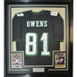 Framed Autographed/Signed Terrell Owens 35x39 Philadelphia Black Football Jersey JSA COA