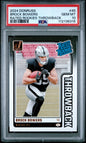 Graded 2024 Panini Donruss Brock Bowers #45 Rated Rookies Throwback Rookie RC Football Card PSA 10 Gem Mint
