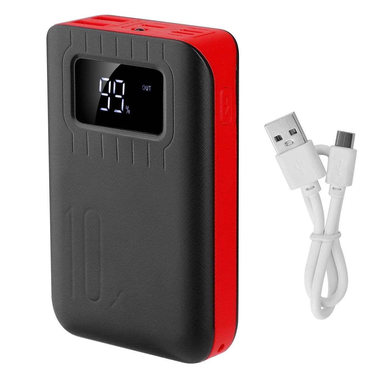 Portable Power Bank with Dual USB Ports and LCD