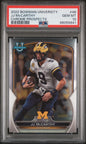 Graded 2022 Topps Bowman University JJ McCarthy #48 Chrome Prospects Rookie RC Football Card PSA 10 Gem Mint