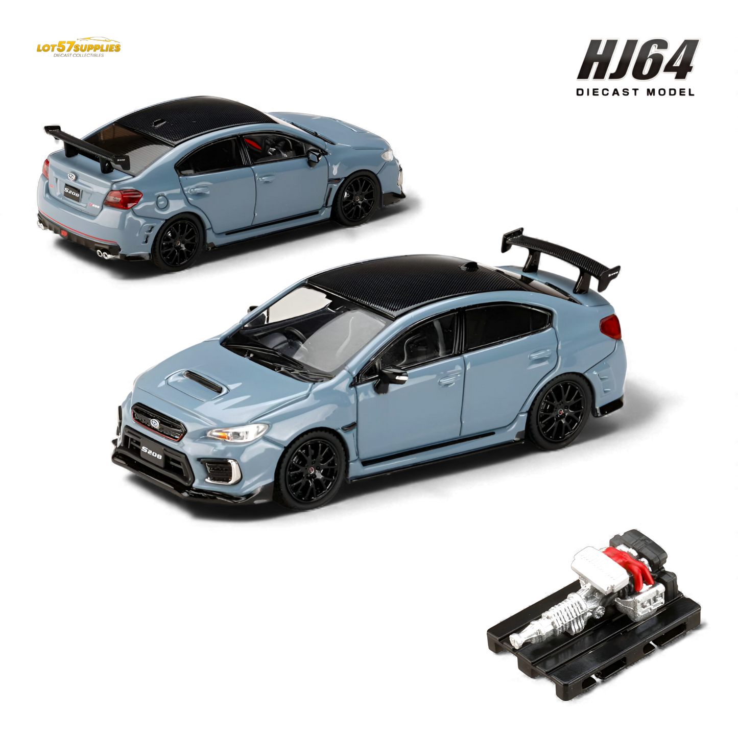 Hobby Japan Subaru S208 NBR Challenge Package - Cool Gray 1:64