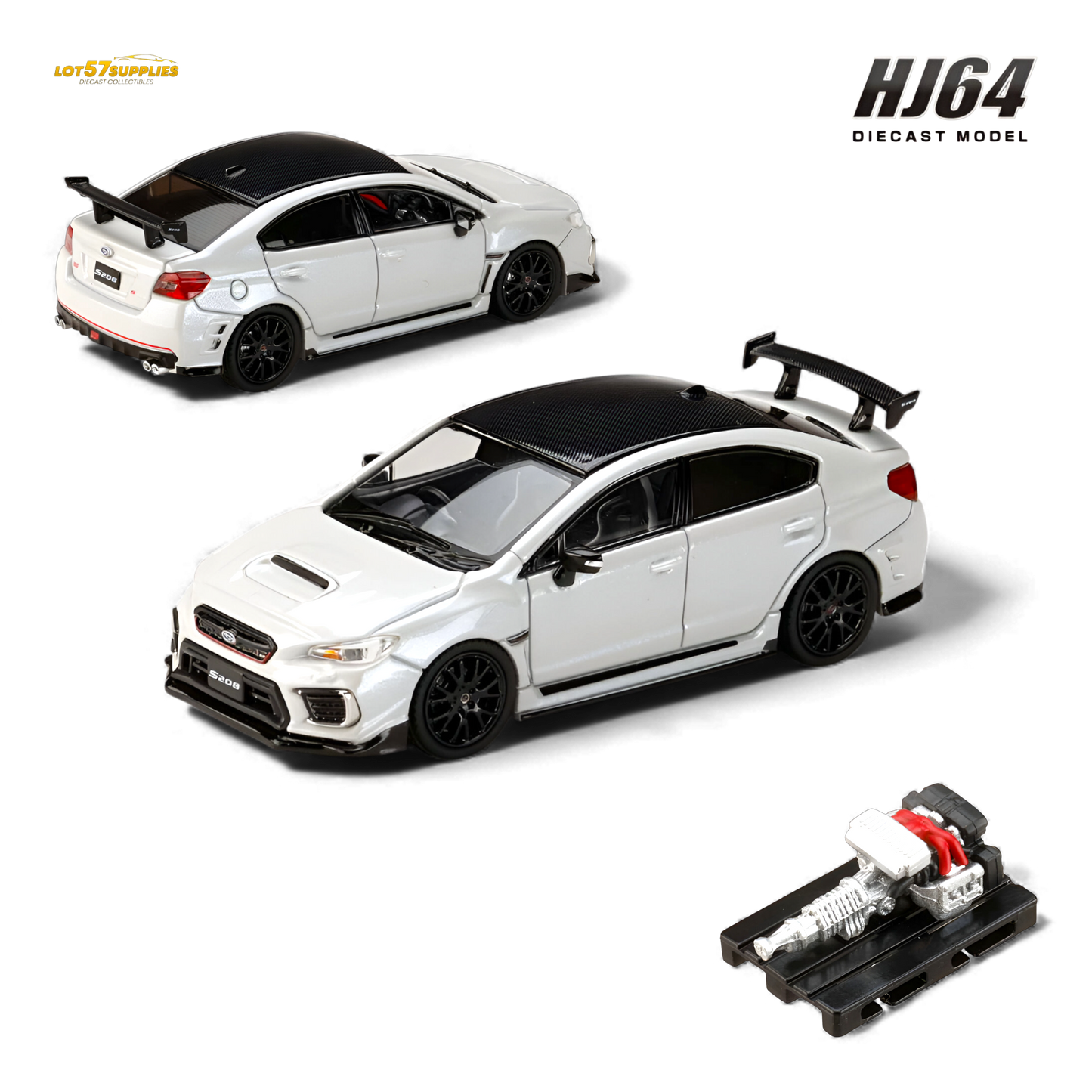 Hobby Japan Subaru S208 NBR Challenge Package - Off-White 1:64