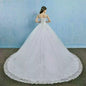 Luxury Wedding Dress Elegant Lace Appliques V-neck