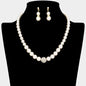 Pave Ball & Pearl Strand Necklace