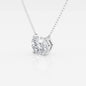 1.00 Ctw Oval Lab Grown Diamond Solitaire Pendant In White /Yellow