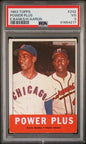 Graded 1963 Topps Power Plus Ernie Banks Hank Aaron #242 Baseball Card PSA 3 VG