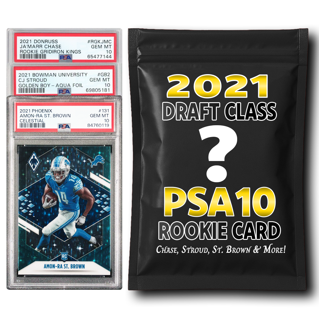 PSA 10 Graded 2021 NFL Rookie Card Mystery Pack (Chase, St. Brown, Parsons & More!)