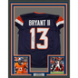Framed Autographed/Signed Pat Bryant II 35x39 Denver Blue Pro Cut Football Jersey JSA COA