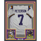 Framed Autographed/Signed Patrick Peterson 35x39 LSU White College Football Jersey JSA COA