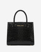 Patrizia (black) - Italian calf leather women's handbag (with shoulder strap)