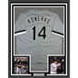 Framed Autographed/Signed Paul Konerko 35x39 Chicago Grey Baseball Jersey TriStar COA