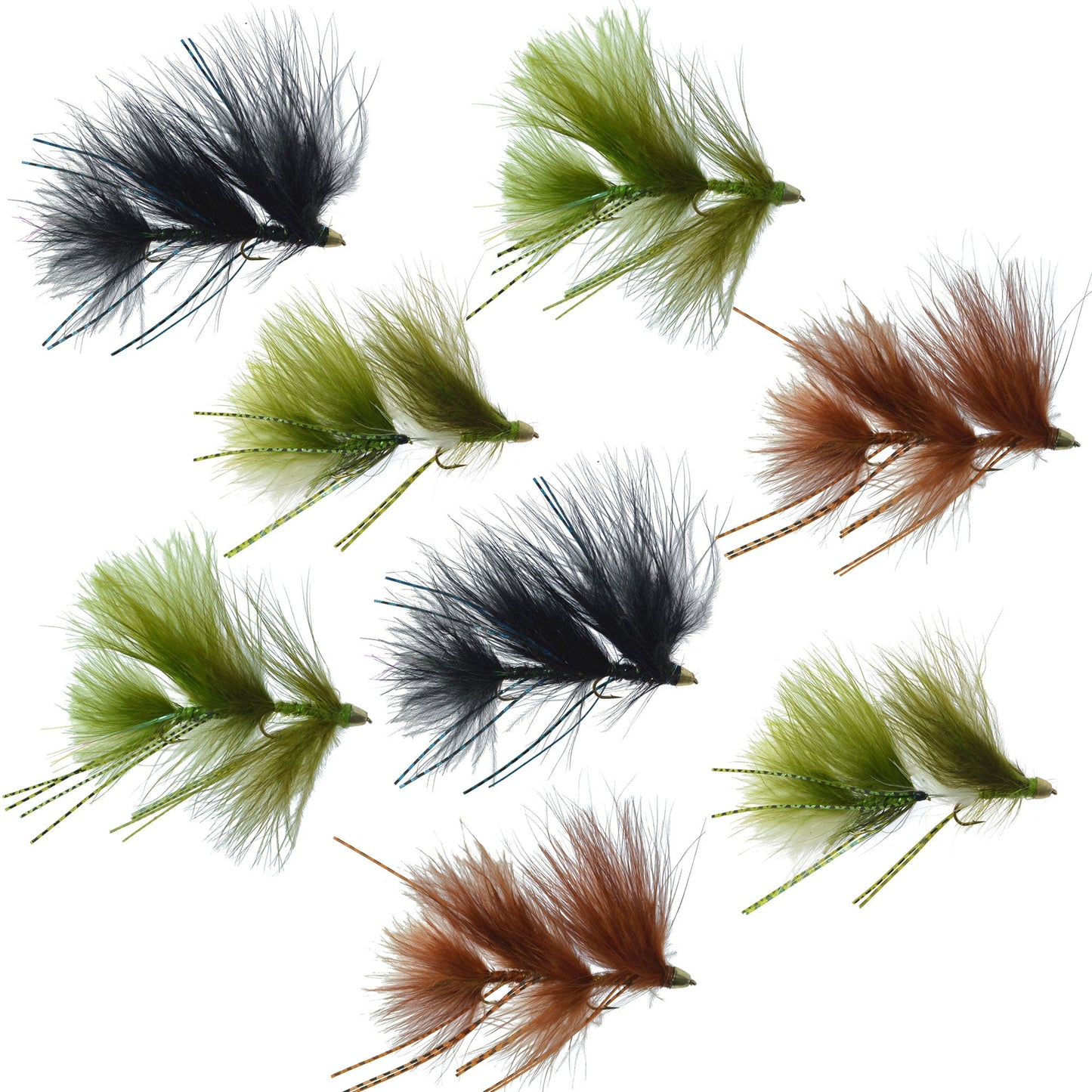Circus Peanut Envy Articulated Streamers  - 4 Colors - 8 Flies - Size 6