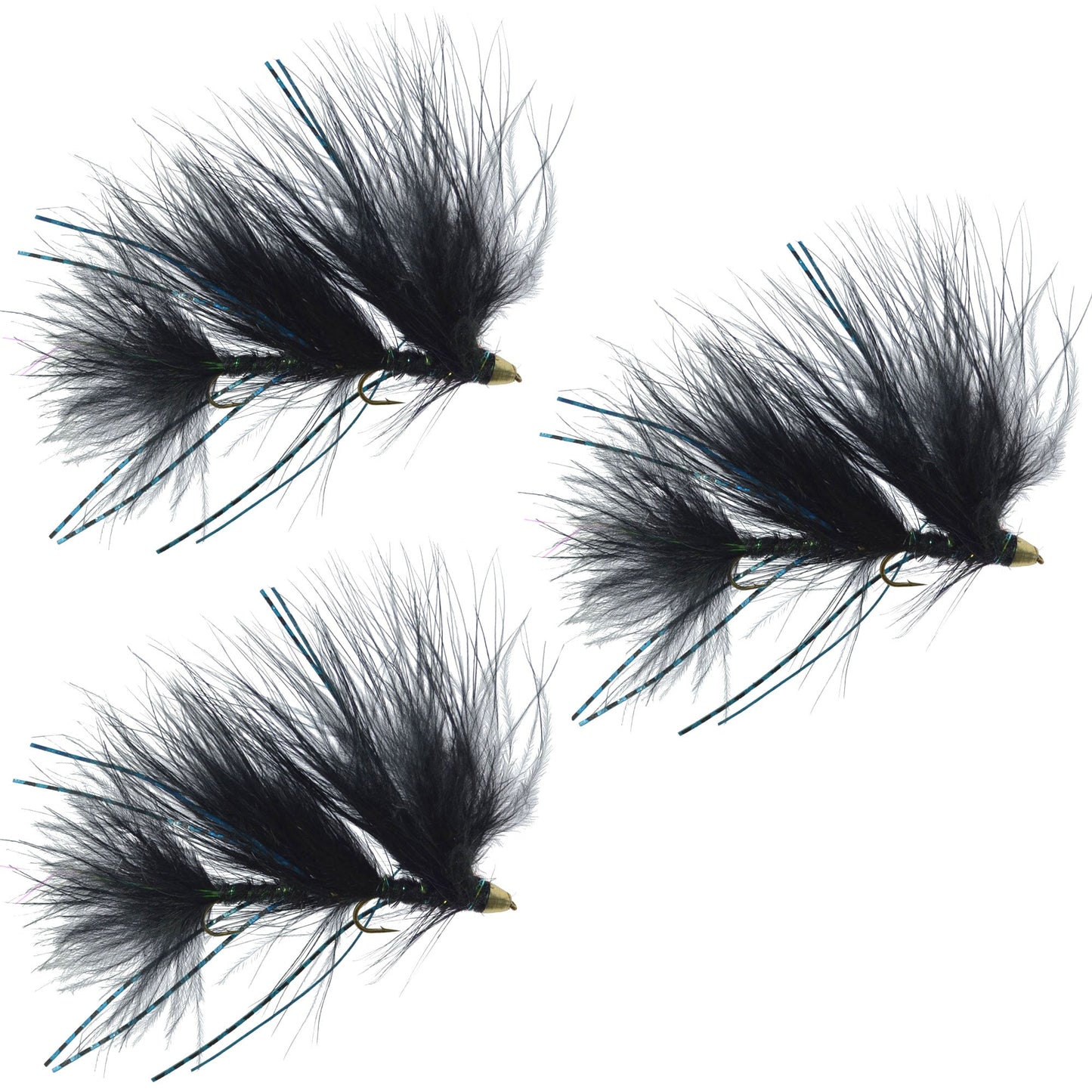3 Pack Circus Peanut Envy Articulated Streamers Black - Size 6