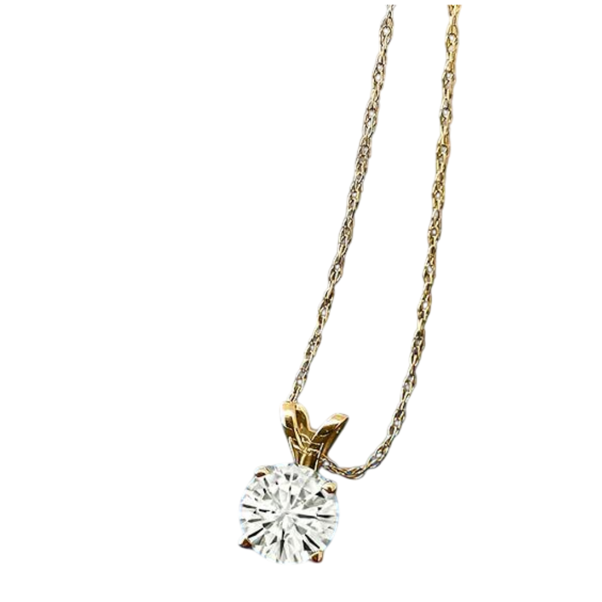 1.00 CTW Lab-Grown Round Diamond Solitaire Pendant in Solid 14K Gold – F Color, VS Clarity, AGI Certified