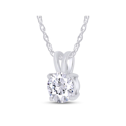 1.00 CTW Lab-Grown Round Diamond Solitaire Pendant in Solid 14K Gold – F Color, VS Clarity, AGI Certified