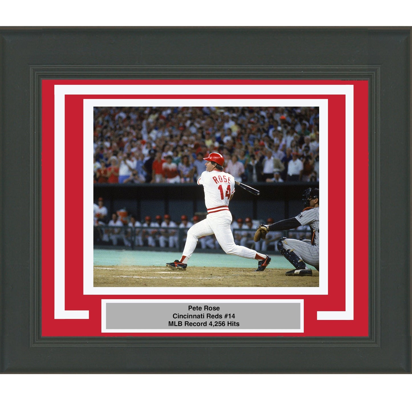 Framed Pete Rose Cincinnati Reds 8x10 Baseball Photo
