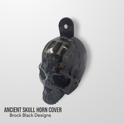 Horn cover with 3D Ancient skull theme