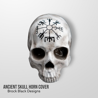 Horn cover with 3D Ancient skull theme
