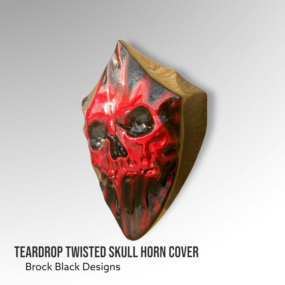 3D teardrop twisted skull horn cover