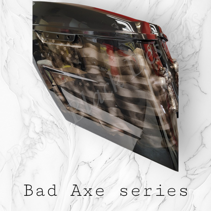 Bad Axe with American flag bags
