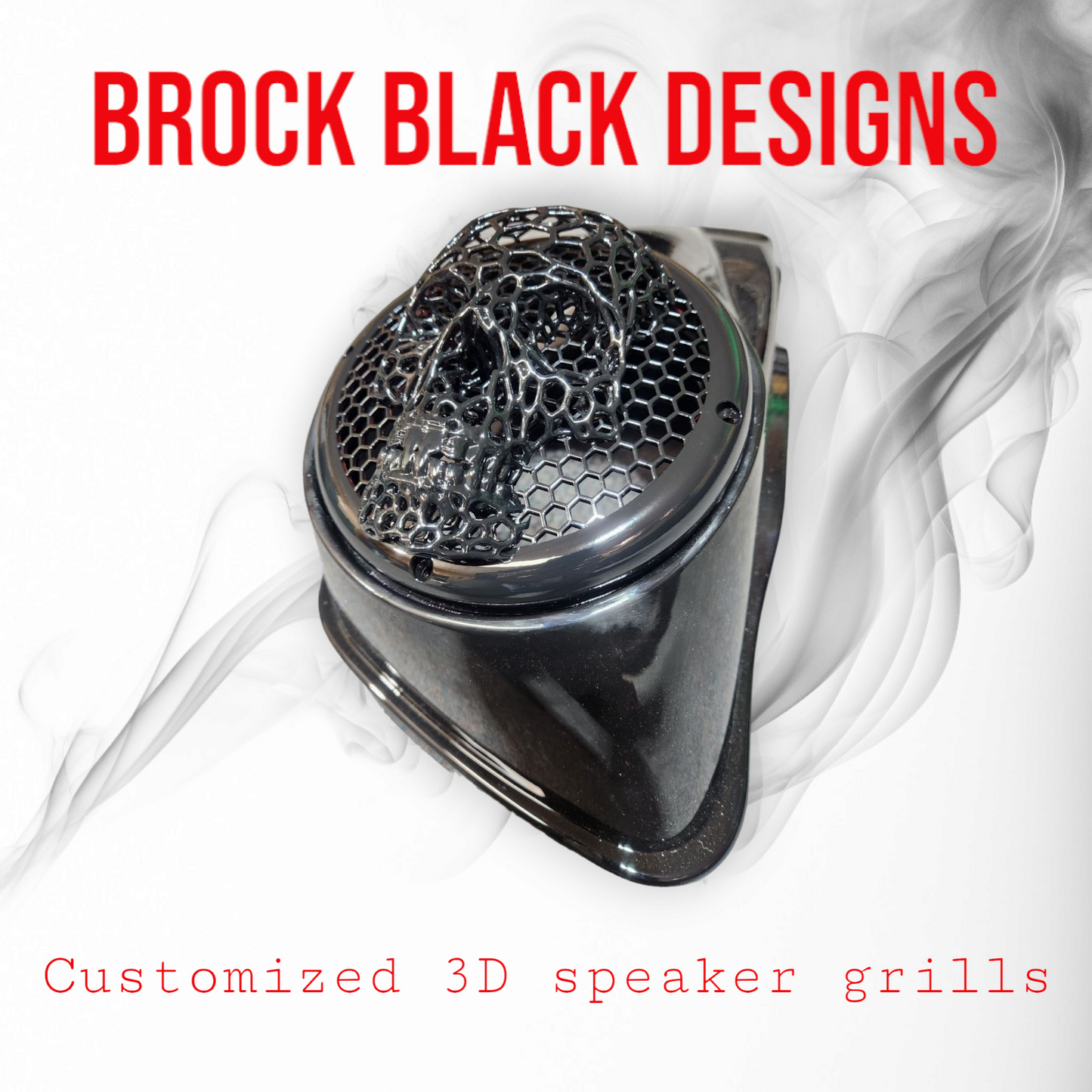 A set of bag webbed skull speakers grill covers