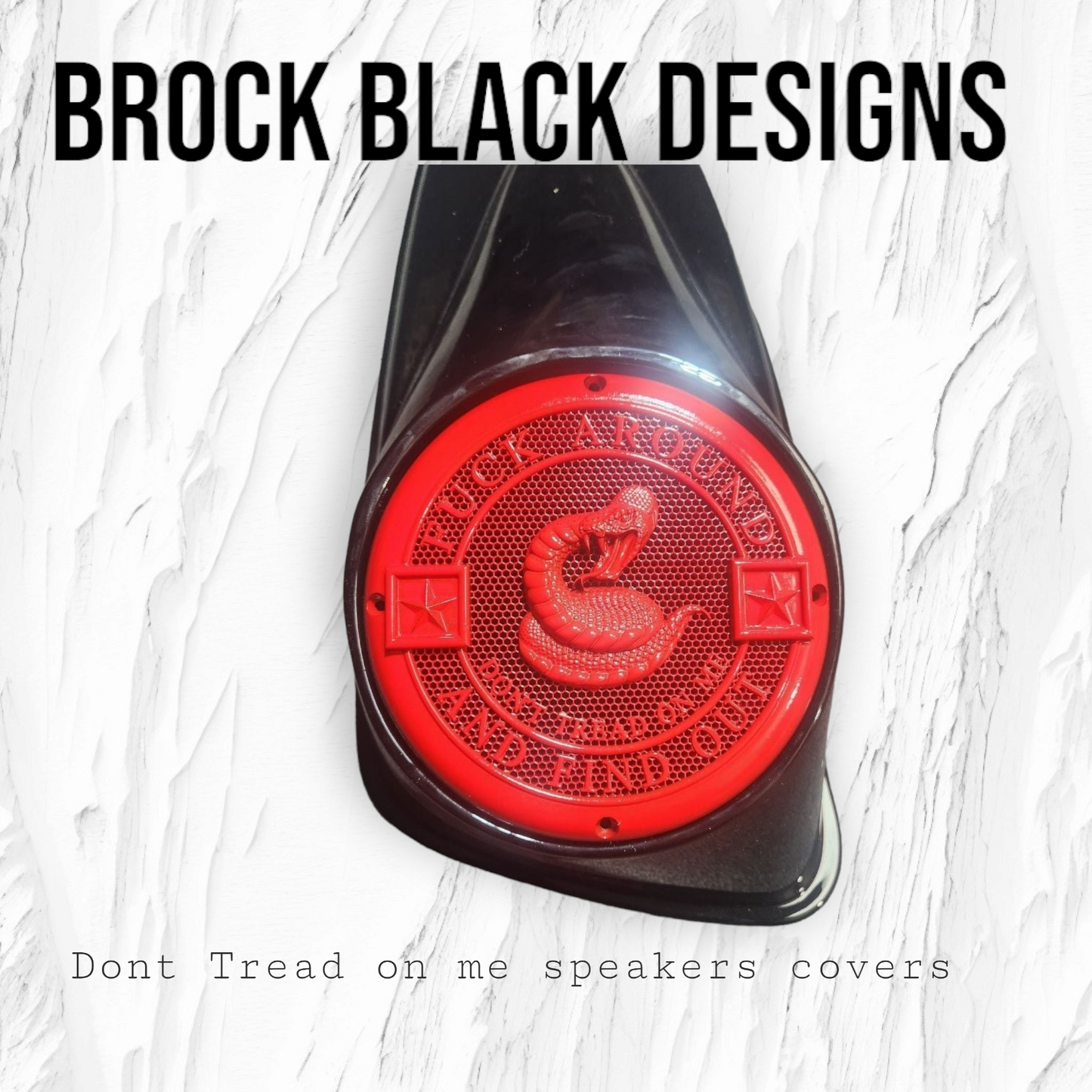 A set of bag 3D Don't Tread on me speakers grill covers
